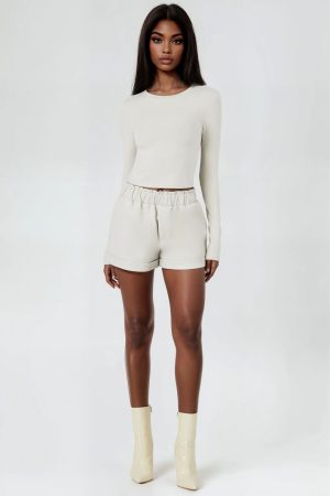 Faux Leather High-Waist Shorts