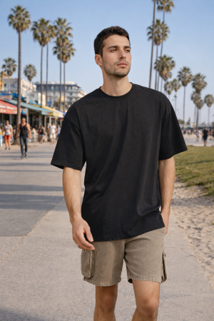Cotton Crew High-Low Hem Tee