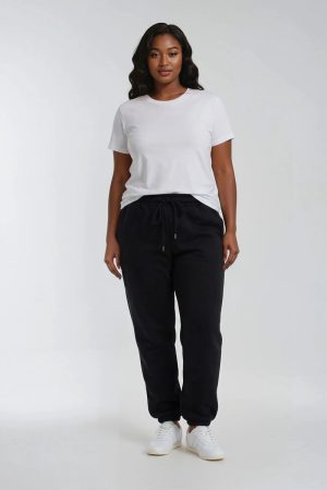 Plus Size Drawstring Elastic-Hem Sweatpants
