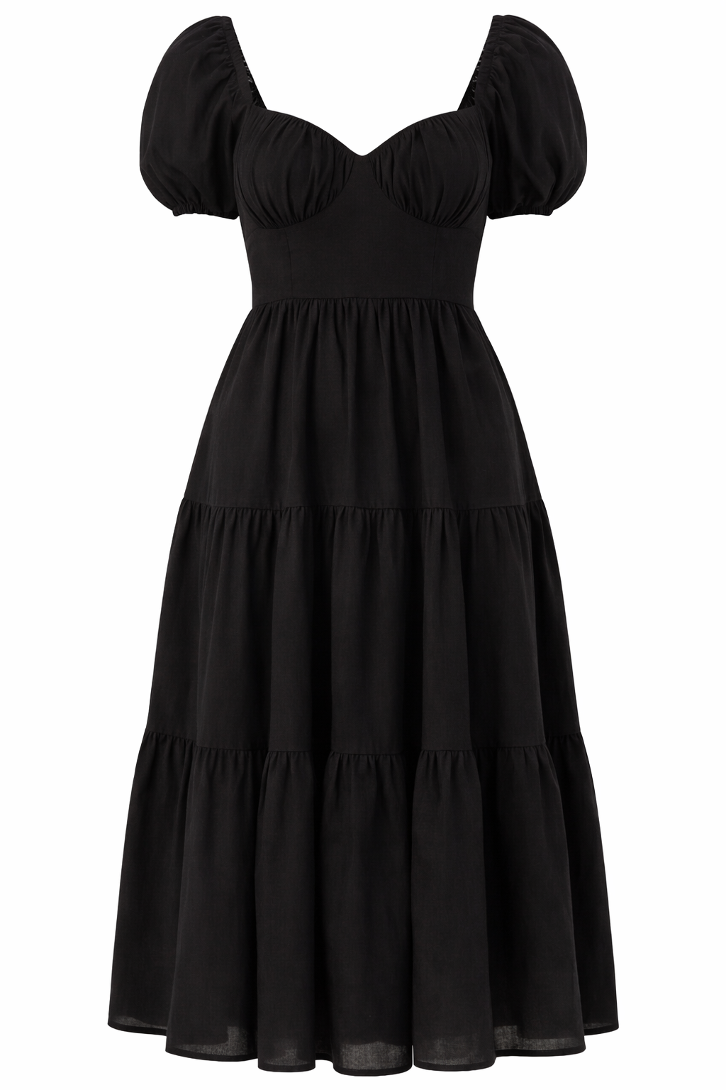 Tiered Puff-Sleeve Maxi Dress - Image 4