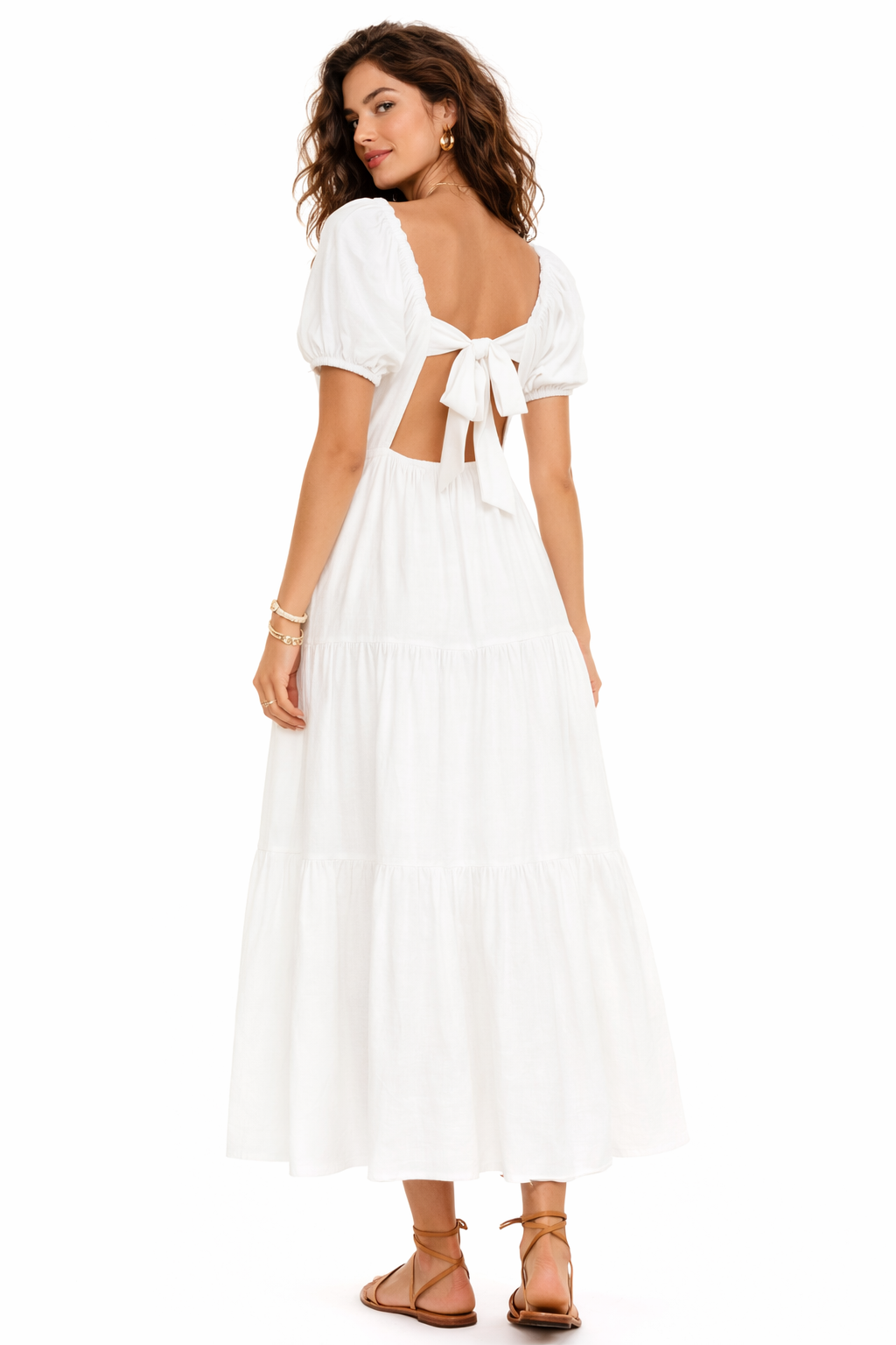 Tiered Puff-Sleeve Maxi Dress - Image 6