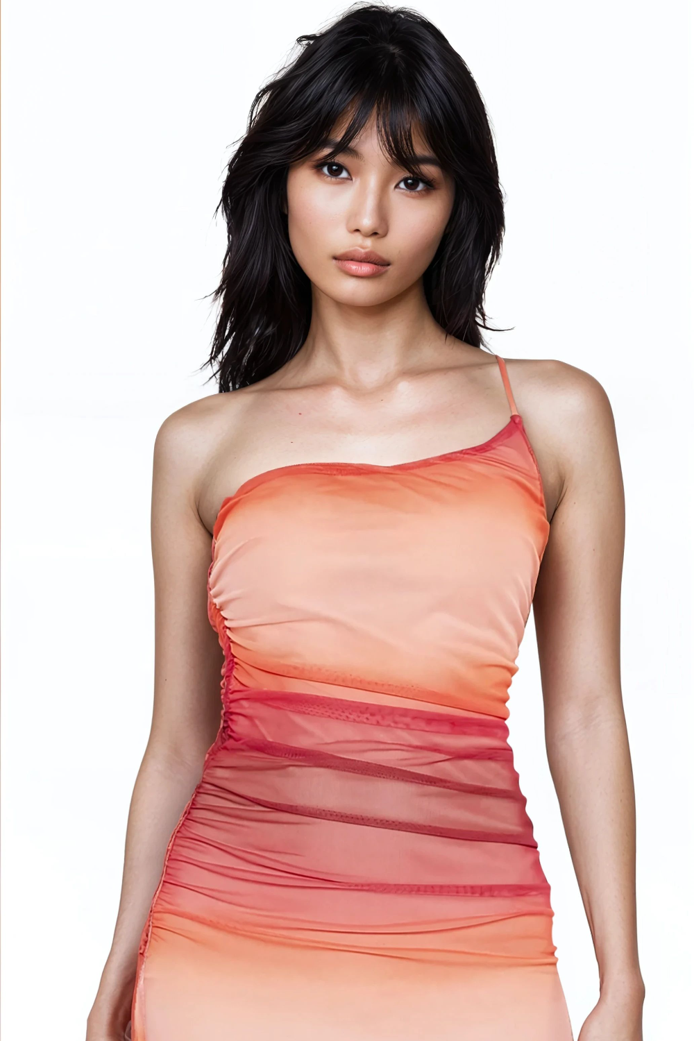 Gradient One-Shoulder Midi Dress - Image 2