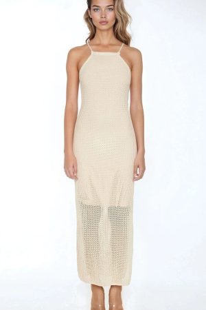 Crochet Halter Maxi Dress