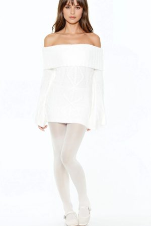 Off-the-Shoulder Mini Sweater Dress