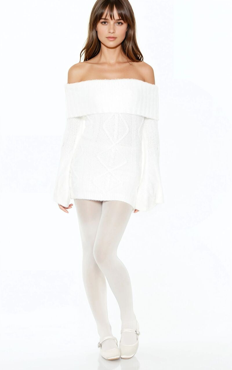 Off-the-Shoulder Mini Sweater Dress