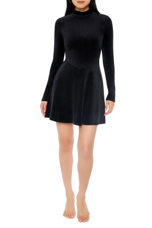 Velour Skater Mini Dress