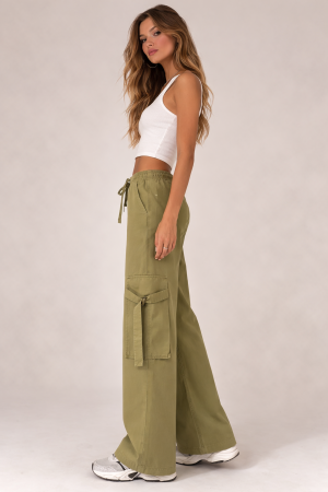 Twill High-Rise Utility Pants