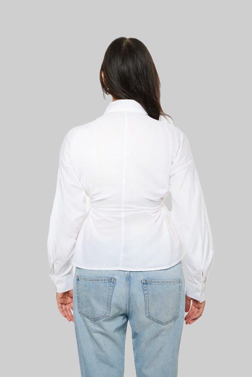 Cinched Cutout Button-Up Shirt - Image 6