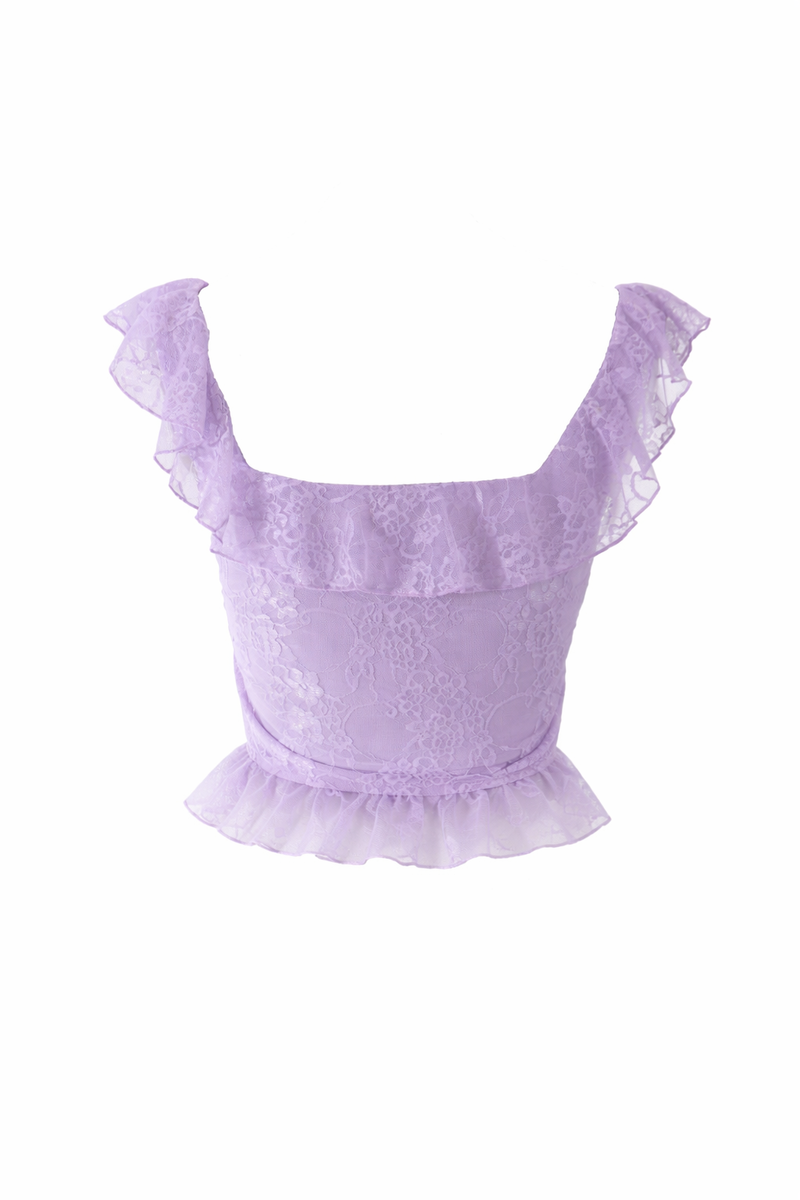 Ruffle Lace Cropped Top - Image 4