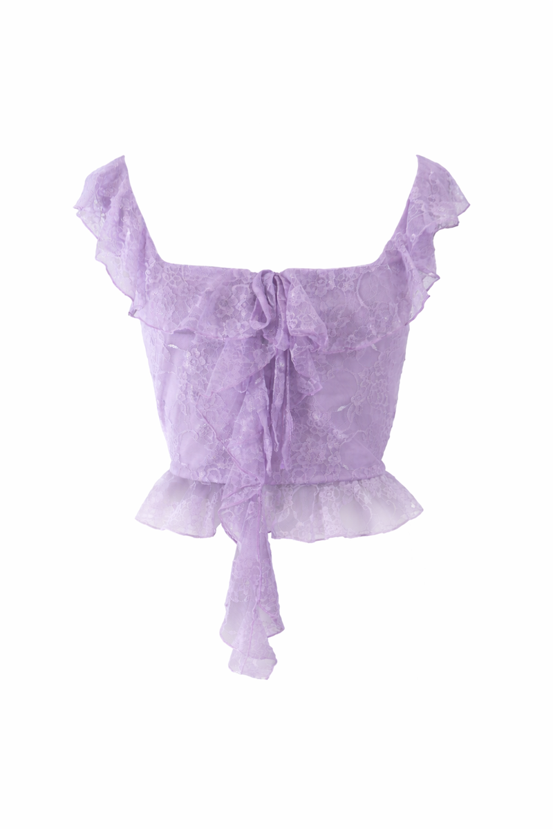 Ruffle Lace Cropped Top - Image 3