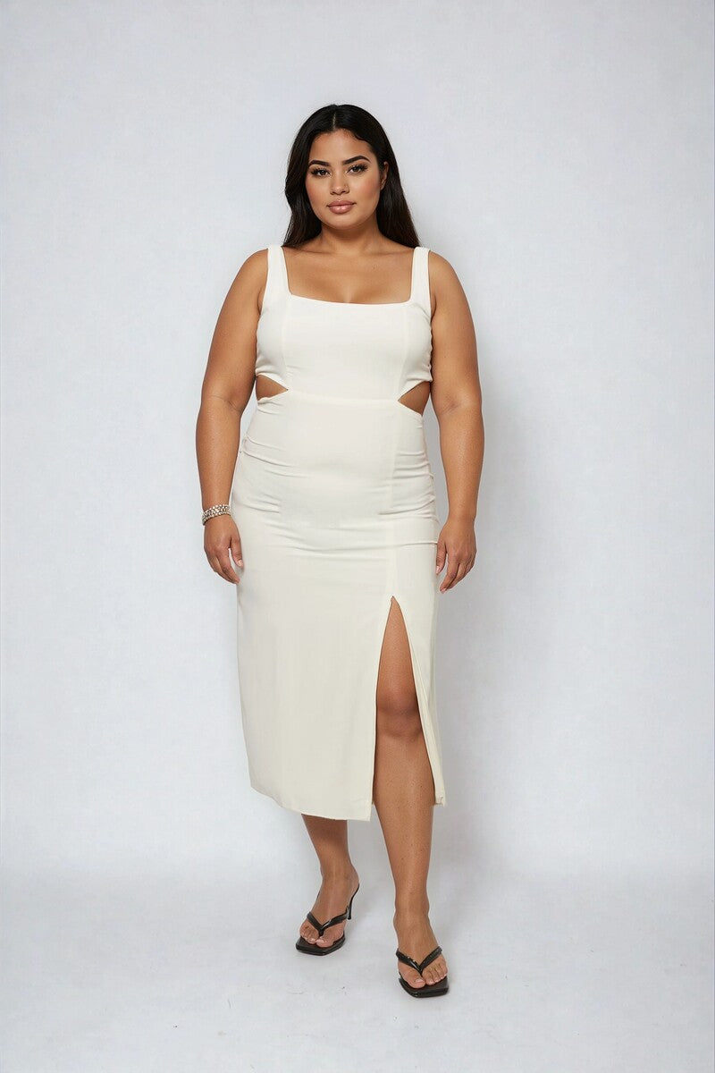 Plus Size Cutout Bodycon Midi Dress - Image 4