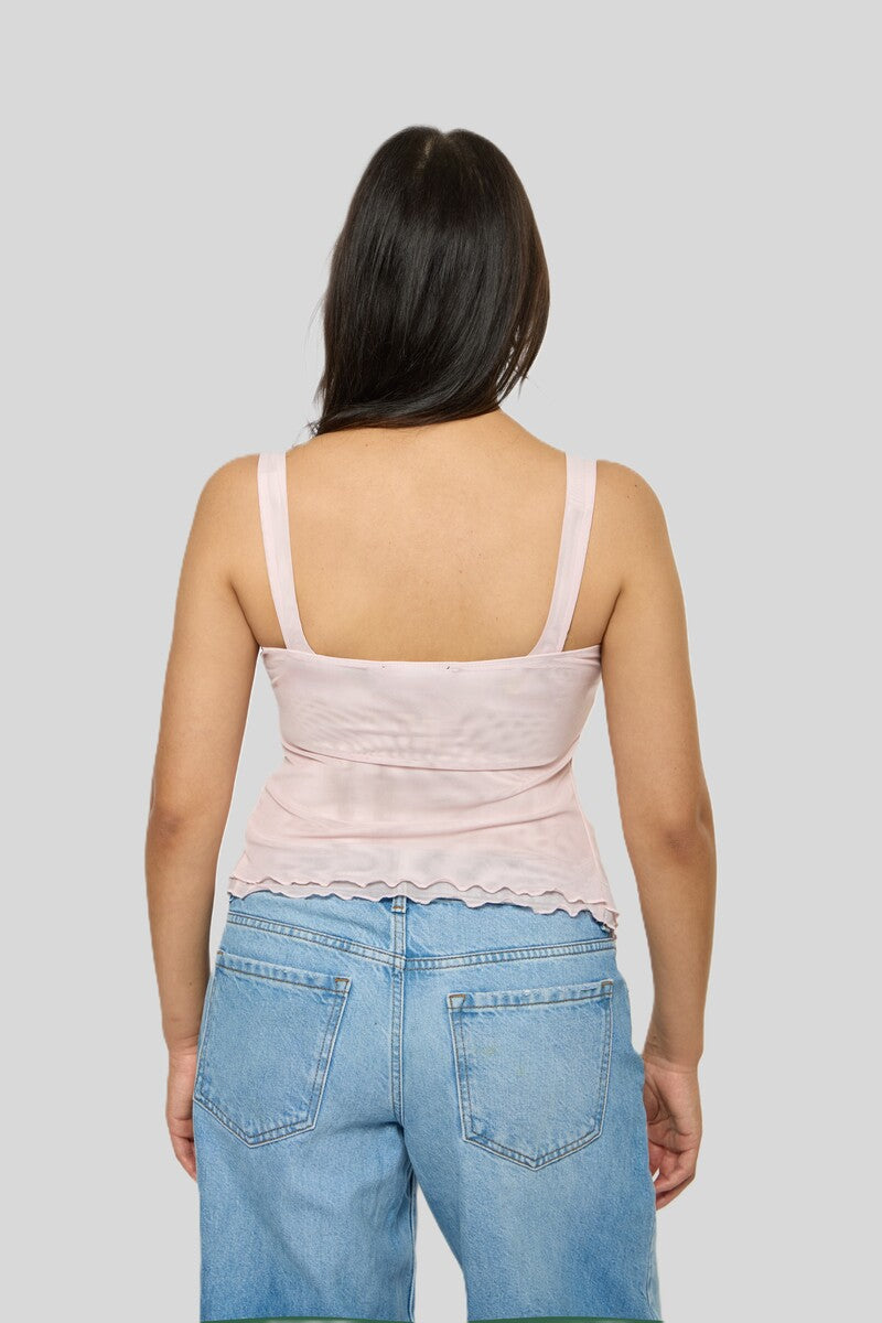 Twist-Front Mesh Tank Top - Image 3