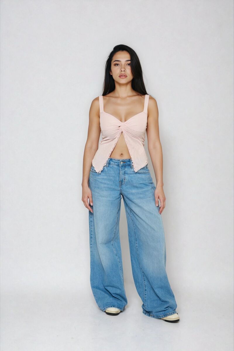 Twist-Front Mesh Tank Top - Image 2