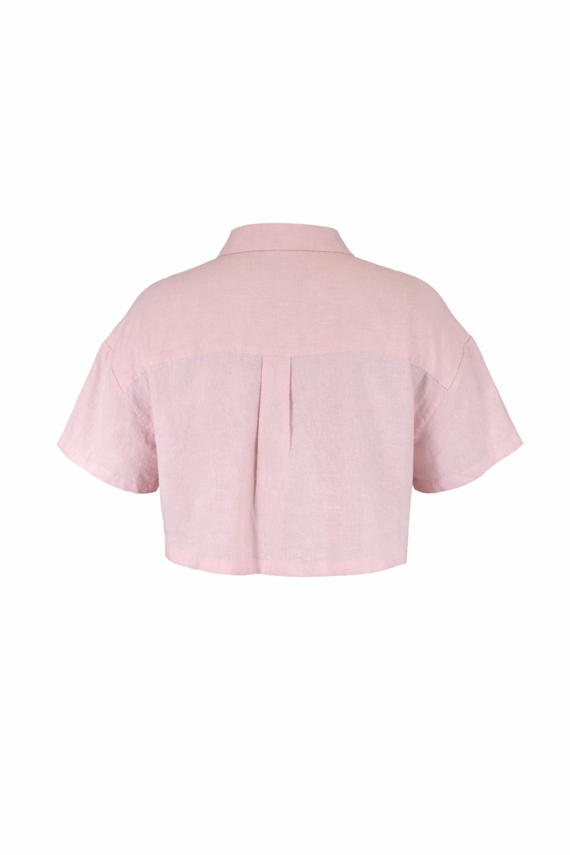 Plus Size Cropped Button-Front Shirt - Image 4