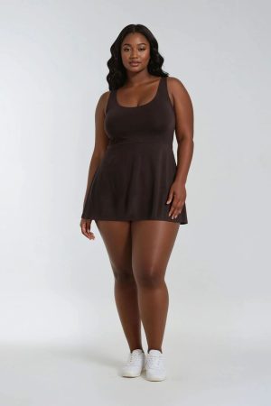 Plus Size Crisscross Halter Romper Dress