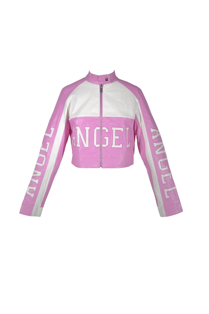 Angel In The Making Faux Leather Moto Jacket