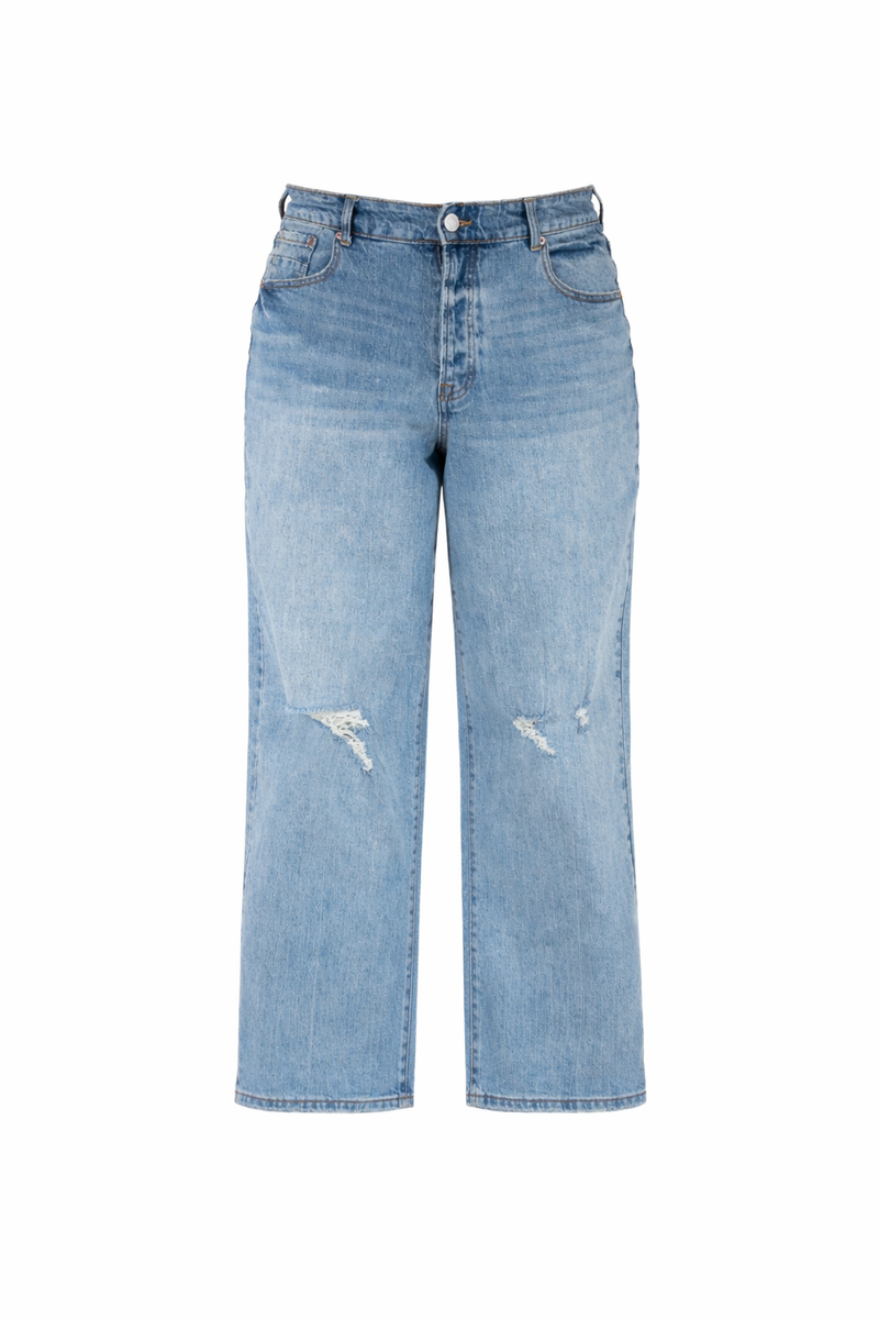 Plus Size Distressed Wide-Leg Jeans - Image 3