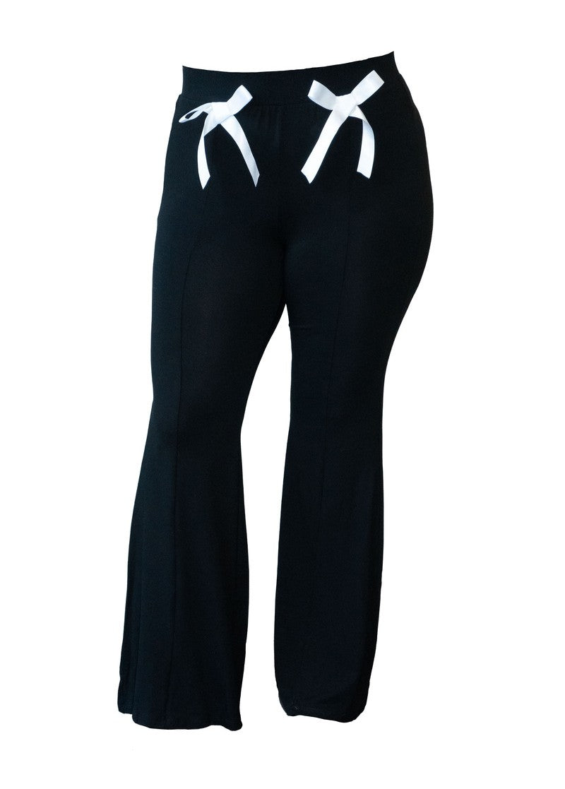 Plus Size Bow-Accent Flared Leggings - Image 2