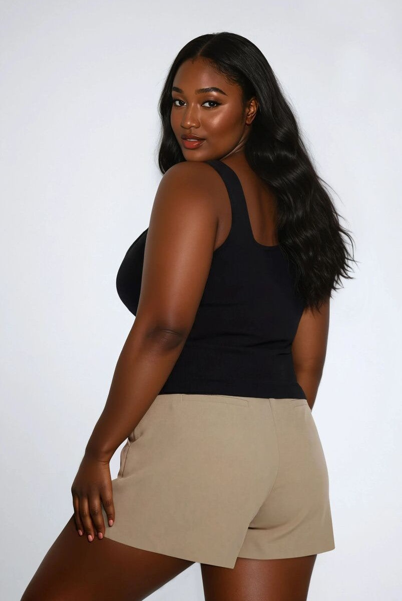 Plus Size Trouser Shorts - Image 2