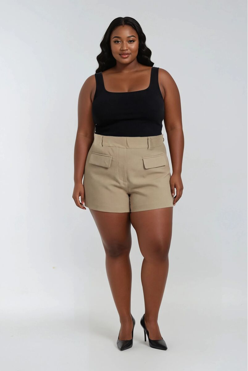Plus Size Trouser Shorts