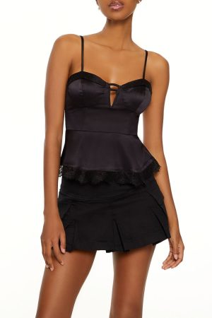 Satin Sweetheart Flounce Cami