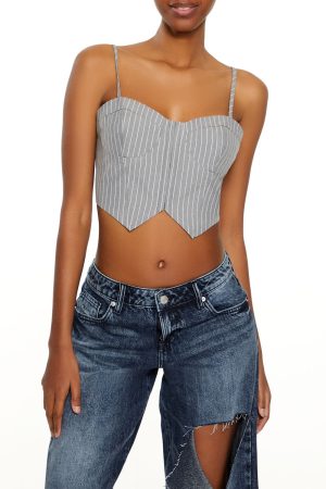 Pinstriped Cropped Cami