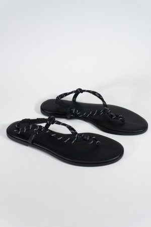 Braided Strap Faux Leather Flip-Flops