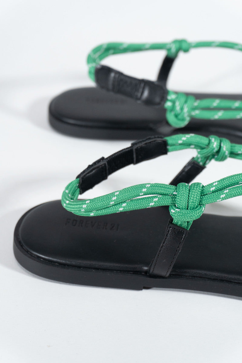 Braided Strap Faux Leather Flip-Flops - Image 5