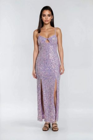 Sequined Cutout Maxi Dress