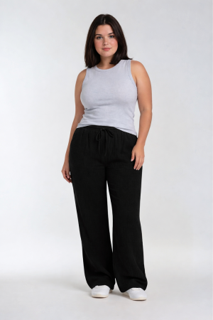 Plus Size Wide-Leg Drawstring Pants