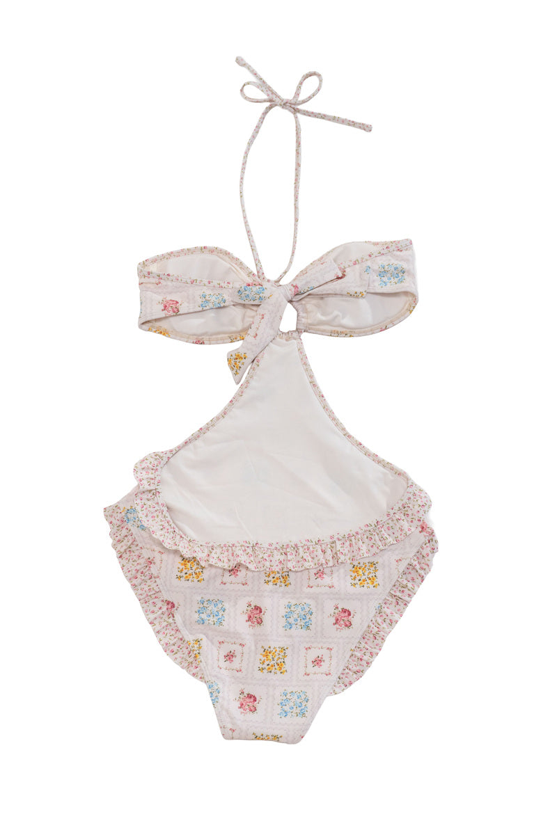 Floral Halter One-Piece Swimsuit - Image 2