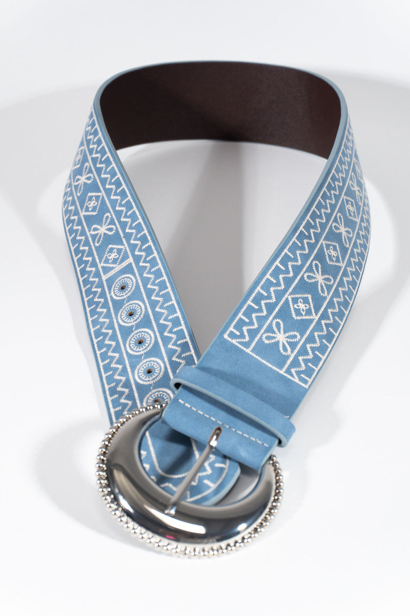 Embroidered Faux Leather Belt - Image 2