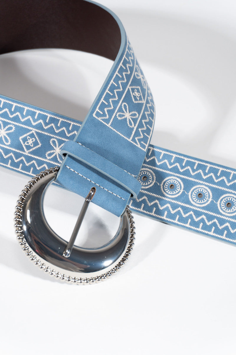 Embroidered Faux Leather Belt - Image 3