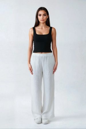 Textured Swim Cover-Up Pants