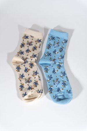 Floral Print Ankle Socks – 2 Pack