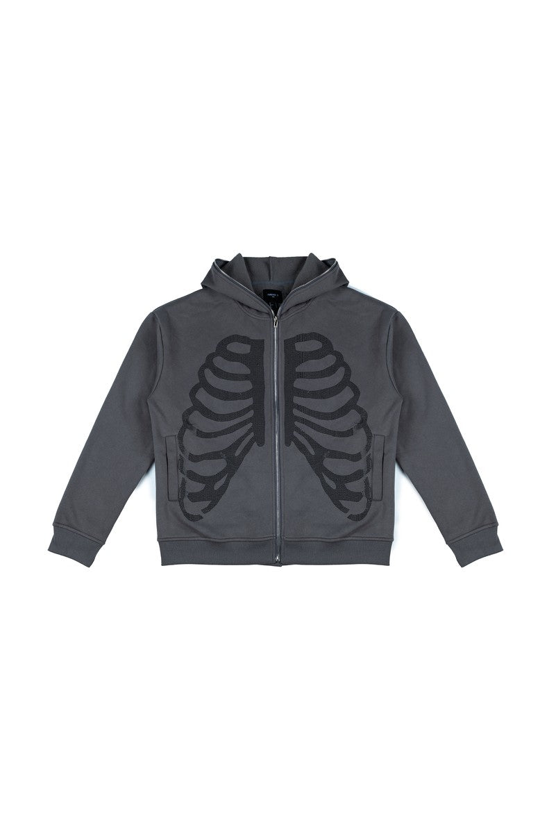 Skeleton Graphic Zip-Up Hoodie - Image 4