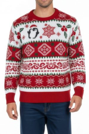 Penguin Fair Isle Holiday Sweater