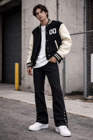 Men's Button Detail Flared Jeans