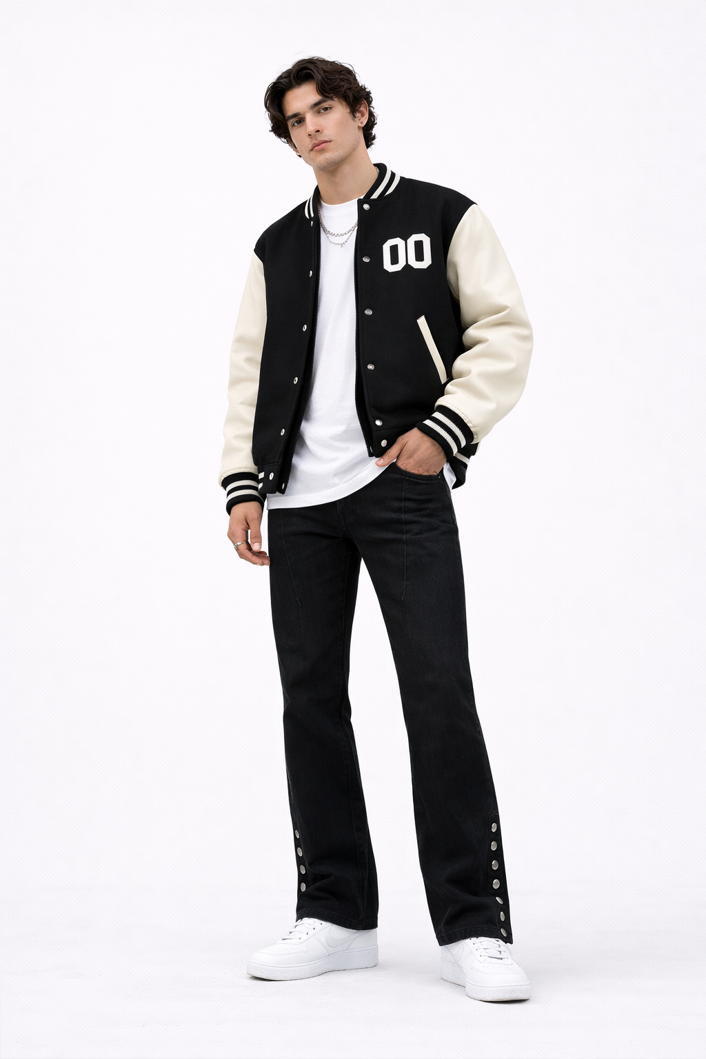 Men's Button Detail Flared Jeans - Image 5