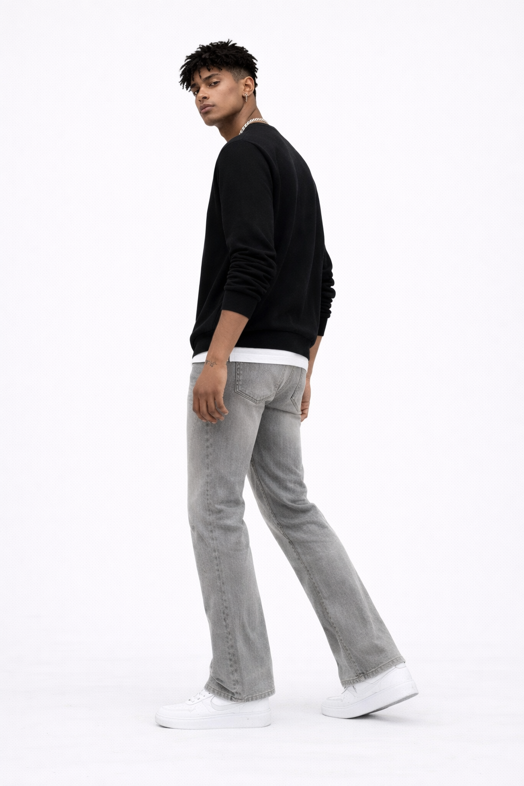 Men's Stitch Detail Flare Jeans