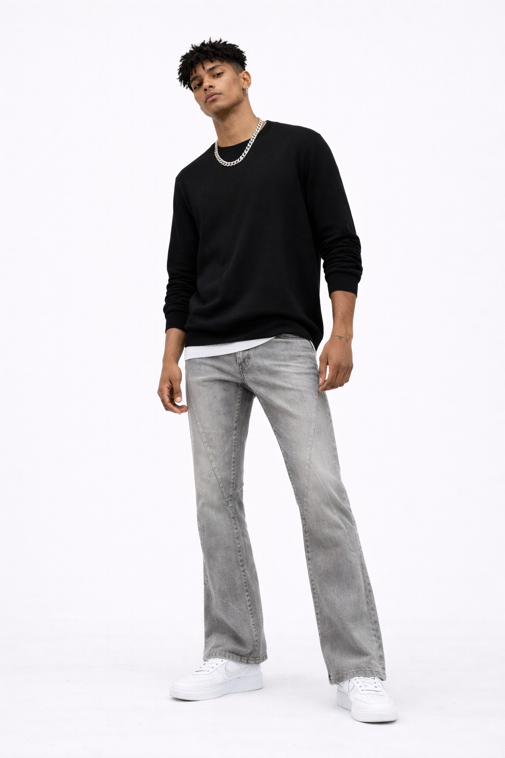 Men's Stitch Detail Flare Jeans - Image 2