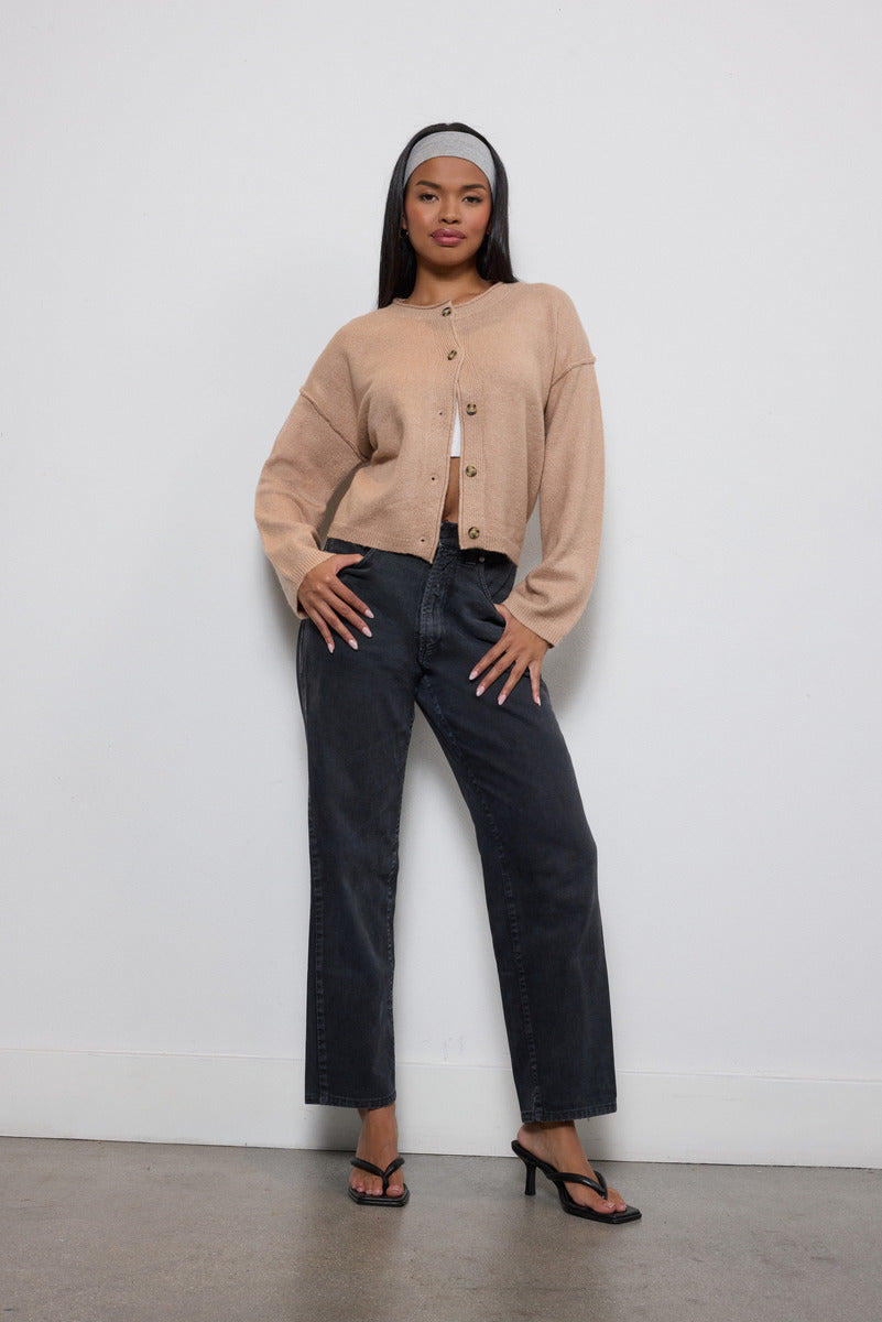 Button-Front Knit Cardigan - Image 2