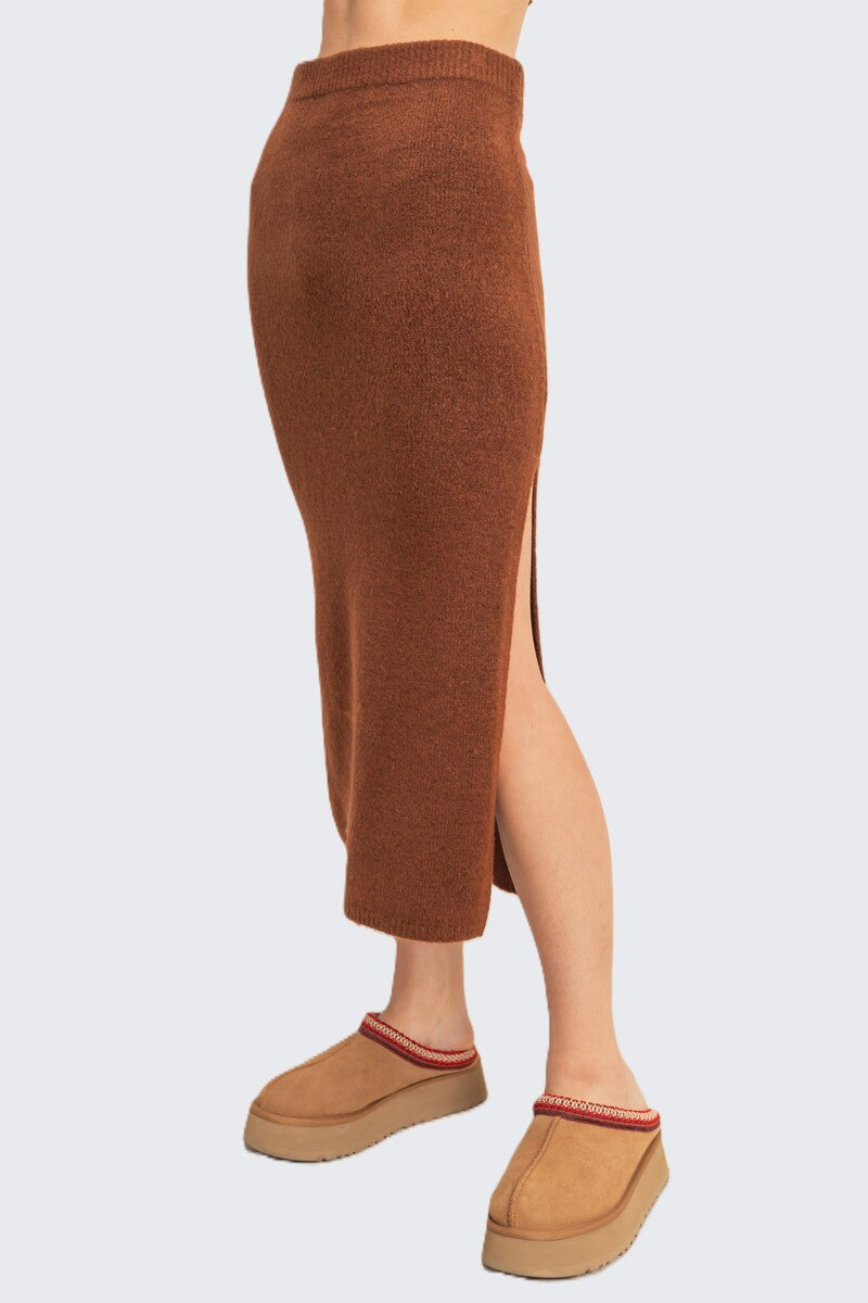 Button-Front Vest & Maxi Skirt Sweater Set - Image 5