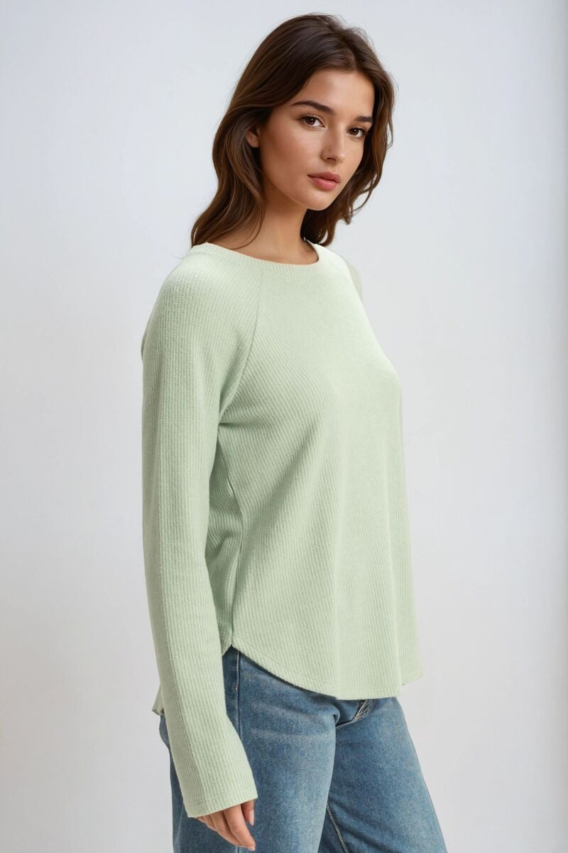 Waffle Knit Long-Sleeve Top - Image 2