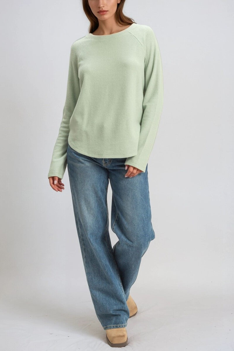 Waffle Knit Long-Sleeve Top - Image 3