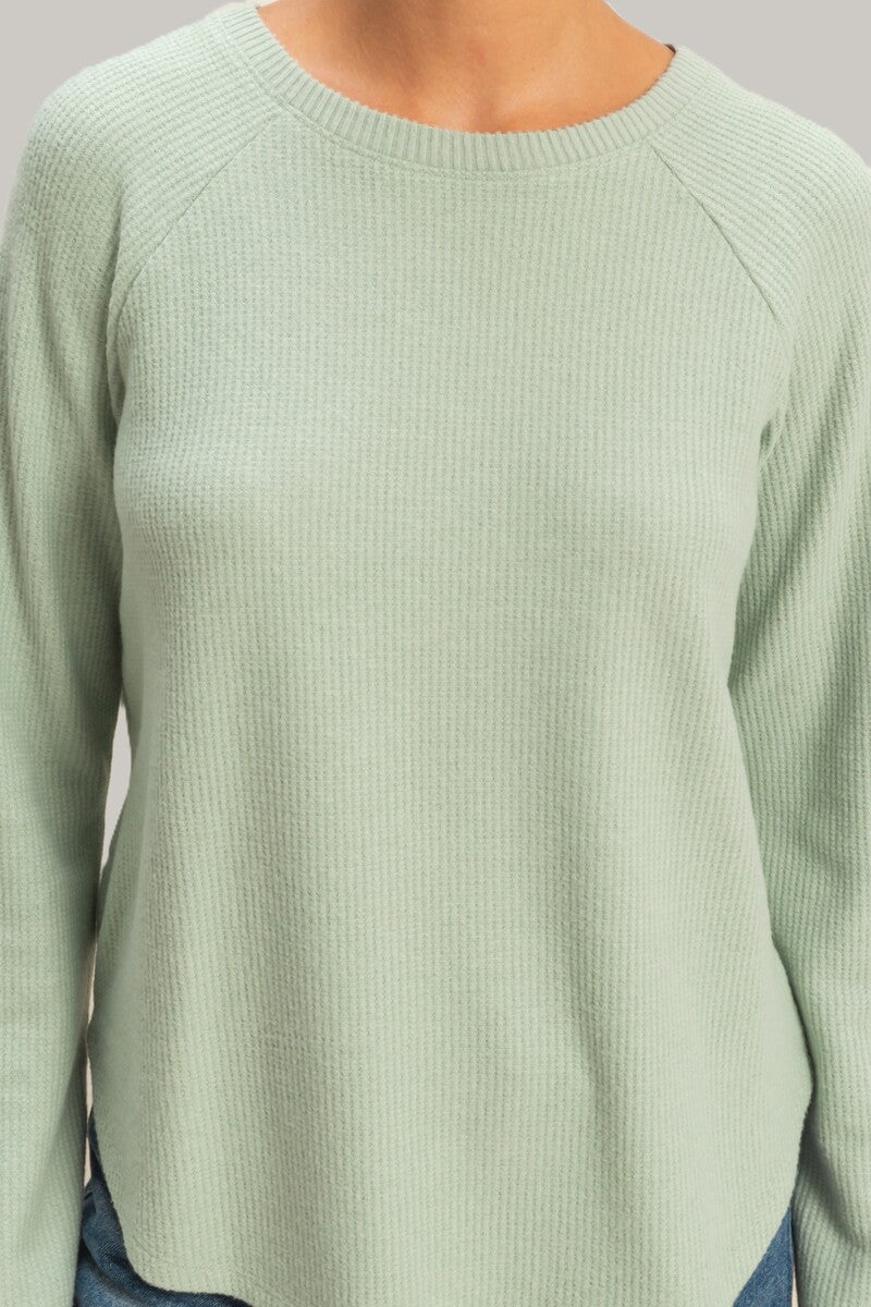 Waffle Knit Long-Sleeve Top - Image 4