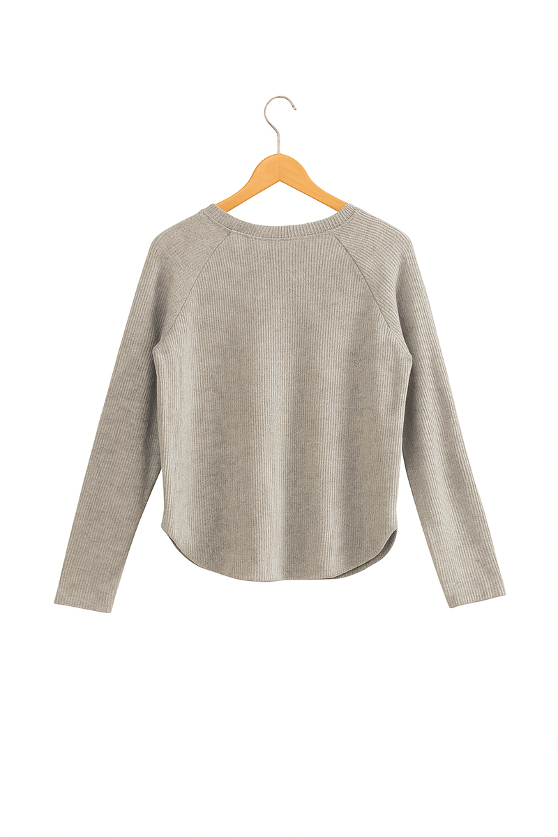Waffle Knit Long-Sleeve Top - Image 6