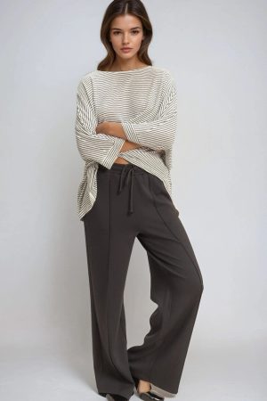 Straight-Leg Scuba Pintucked Sweatpants