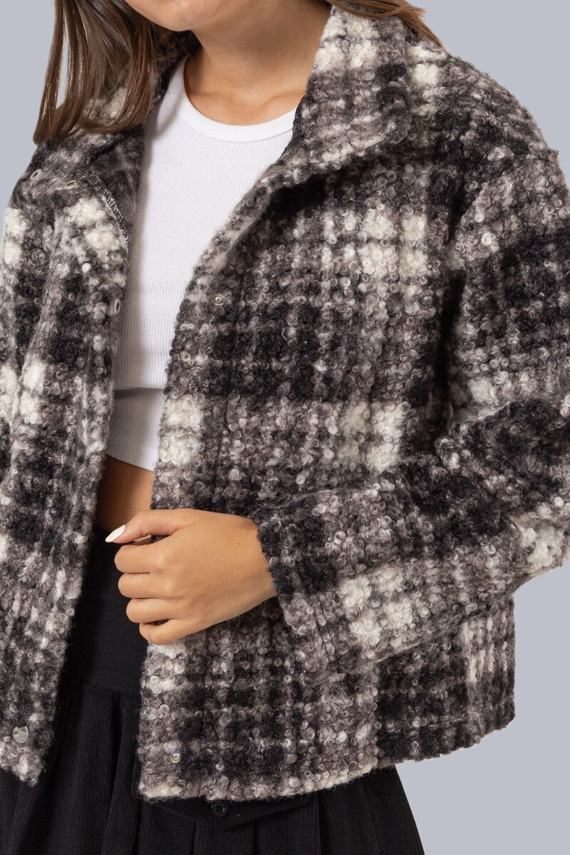 Plaid Boucle Jacket - Image 3