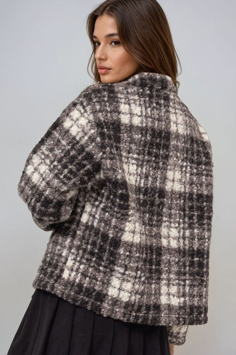 Plaid Boucle Jacket - Image 4